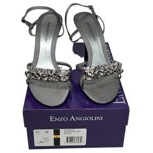 Enzo Angiolini Eanixi Sandals, Satin Gray, Size 8.5